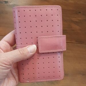 Barneys New York Pink Leather Wallet